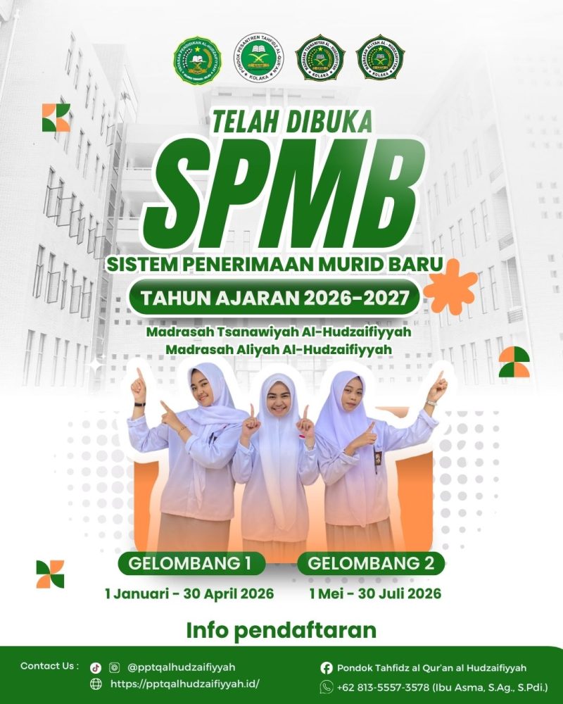 featured image of SPMB PPTQ Al Hudzaifiyyah Tahun Ajaran 2026–2027